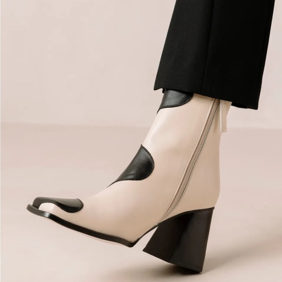 Alohas Blair Bicolor Black Cream Ankle Boots - 37 - Picture 3 of 8